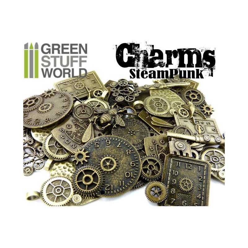 steampunk charms with gears and cogs beads 85gr