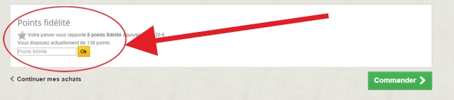 Utilisation des points de fidélité