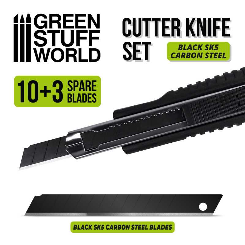 ▷ Cutter Modelismo grande + cuchillas acero negro