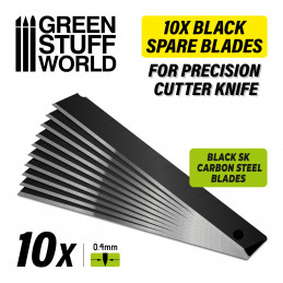 10x Black spare blades 9mm