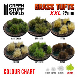 Grass TUFTS XXL - 22mm self-adhesive - DRY GREEN | Basing Materials