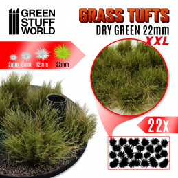Grass TUFTS XXL - 22mm self-adhesive - DRY GREEN