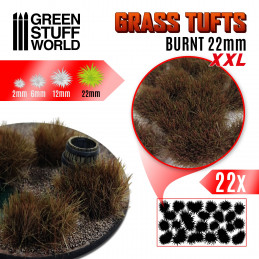 Grass TUFTS XXL - 22mm self-adhesive - BURNT | Basing Materials