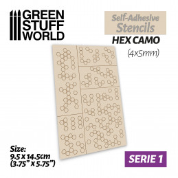 Self-adhesive stencils - Hex Camo