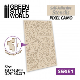 Self-adhesive stencils - Pixel Camo | Adhesive stencils