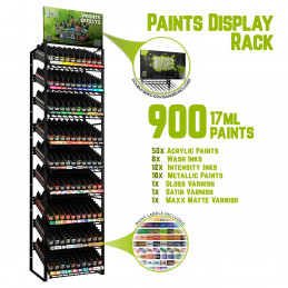 GSW Paint Display Rack - Acrylfarben, Waschtinten, Intensitätstinten, Metallfarben und Lack | Farbdisplays aus Metall