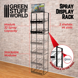 GSW Spray Display Rack - Chamäleonfarben (32 Sprays) | Farbdisplays aus Metall