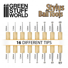 Ball STYLUS Modellierwerkzeug Satz 8 tlg. | Metall werkzeuge