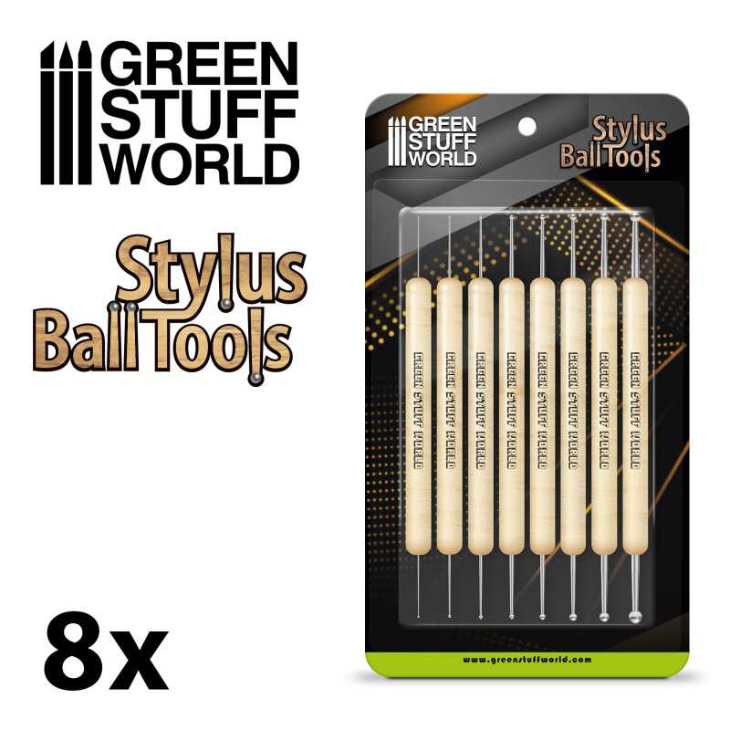 Ball STYLUS Modellierwerkzeug Satz 8 tlg. | Metall werkzeuge