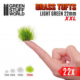 Touffes d'herbe XXL - 22mm - Auto-Adhésif - VERT CLAIR | Végétation pour Maquette