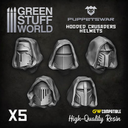 Hooded Crusaders helmets | Resin items