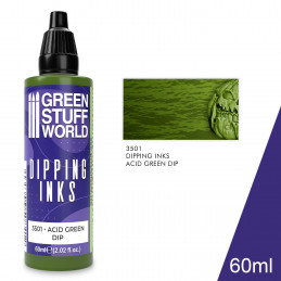 Peintures Dipping inks 60 ml - ACID GREEN DIP | Peintures Dipping inks