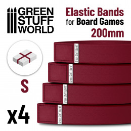 Elastic Bands for Board Games 200mm - Pack x4 | Elastic Bands for Board Games