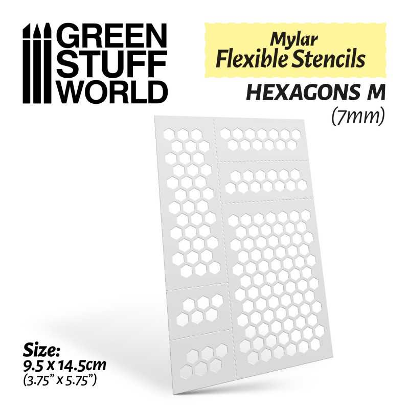 Plantillas Flexibles - HEXAGONOS M (7mm) Plantillas Aerografia Flexibles