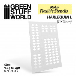 Flexible Stencils - HARLEQUIN L (11x7mm) | Stencils for Airbrushing