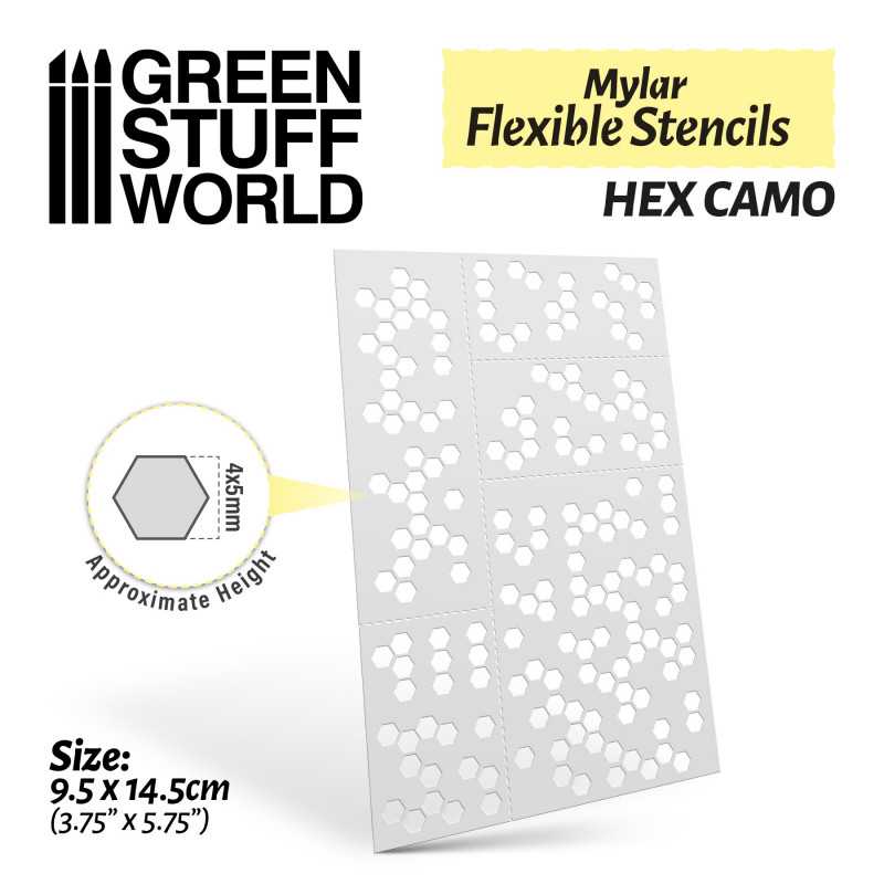 Pochoirs flexibles - Camouflage hexagonal (4x5mm)