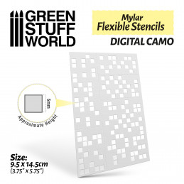 Flexible Stencils - DIGITAL CAMO (5mm) | Flexible stencils