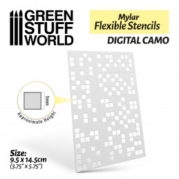 Stencil Flessibili - Mimetizzazione digitale (5mm) | Stencil flessibili