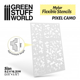Flexible Schablonen - Pixel-Tarnfarbe (ca. 9 mm)