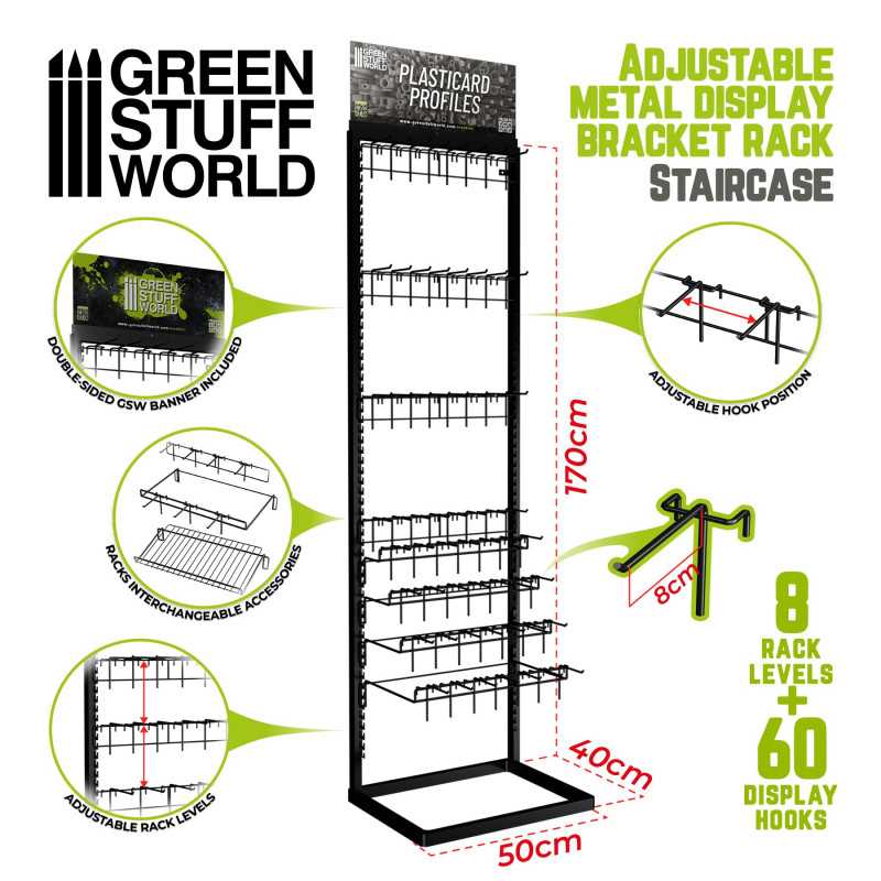 GSW Verstellbares Metalldisplay - Treppe | Metallfarben und Sprühdisplays