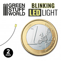 BLINKING LEDs - GREEN - 2mm | LED Lights 2mm