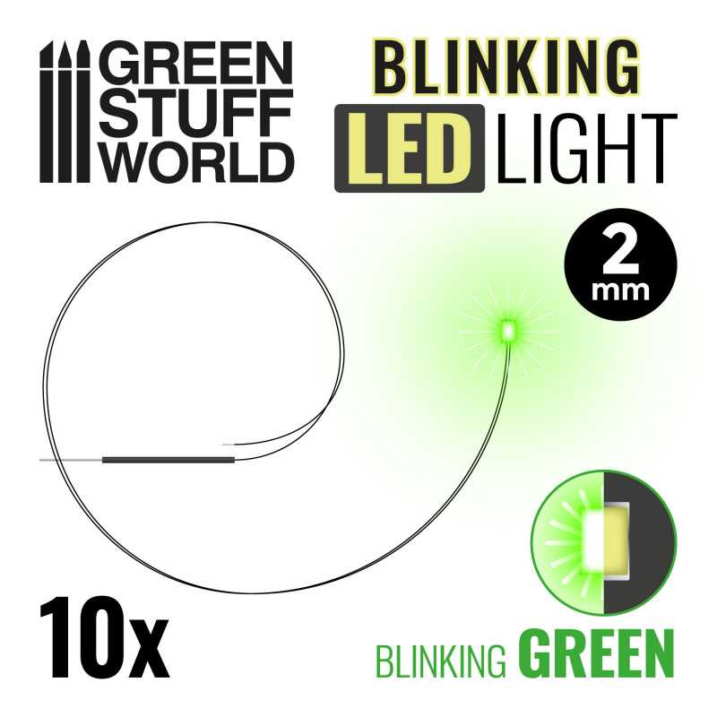 BLINKENDE LEDs - GRÜN - 2mm | LED-Leuchten 2mm