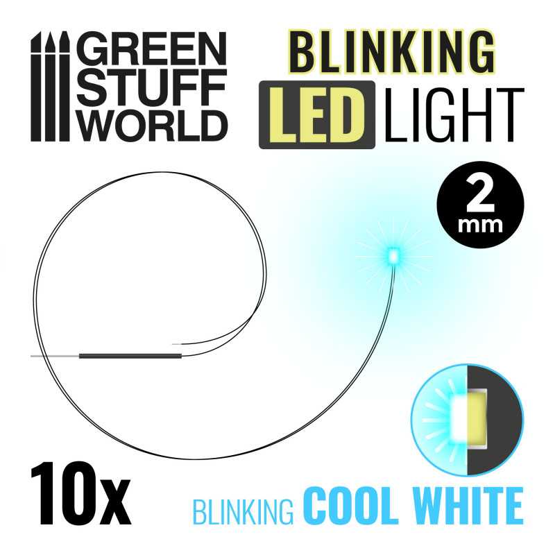 BLINKING LEDs - COOL WHITE - 2mm | LED Lights 2mm