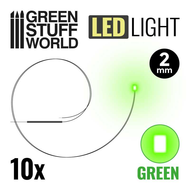 ▷ Comprar Luces LED VERDES - 2mm - Green Stuff World