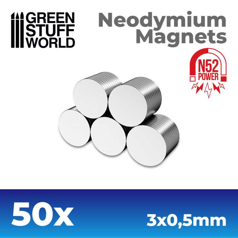 Neodym-Magnete 3x0'5mm - 50 stück (N52) | Magnete N52