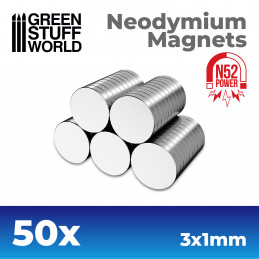 Magneti Neodimio 3x1mm - 50 unità (N52) | Magneti N52