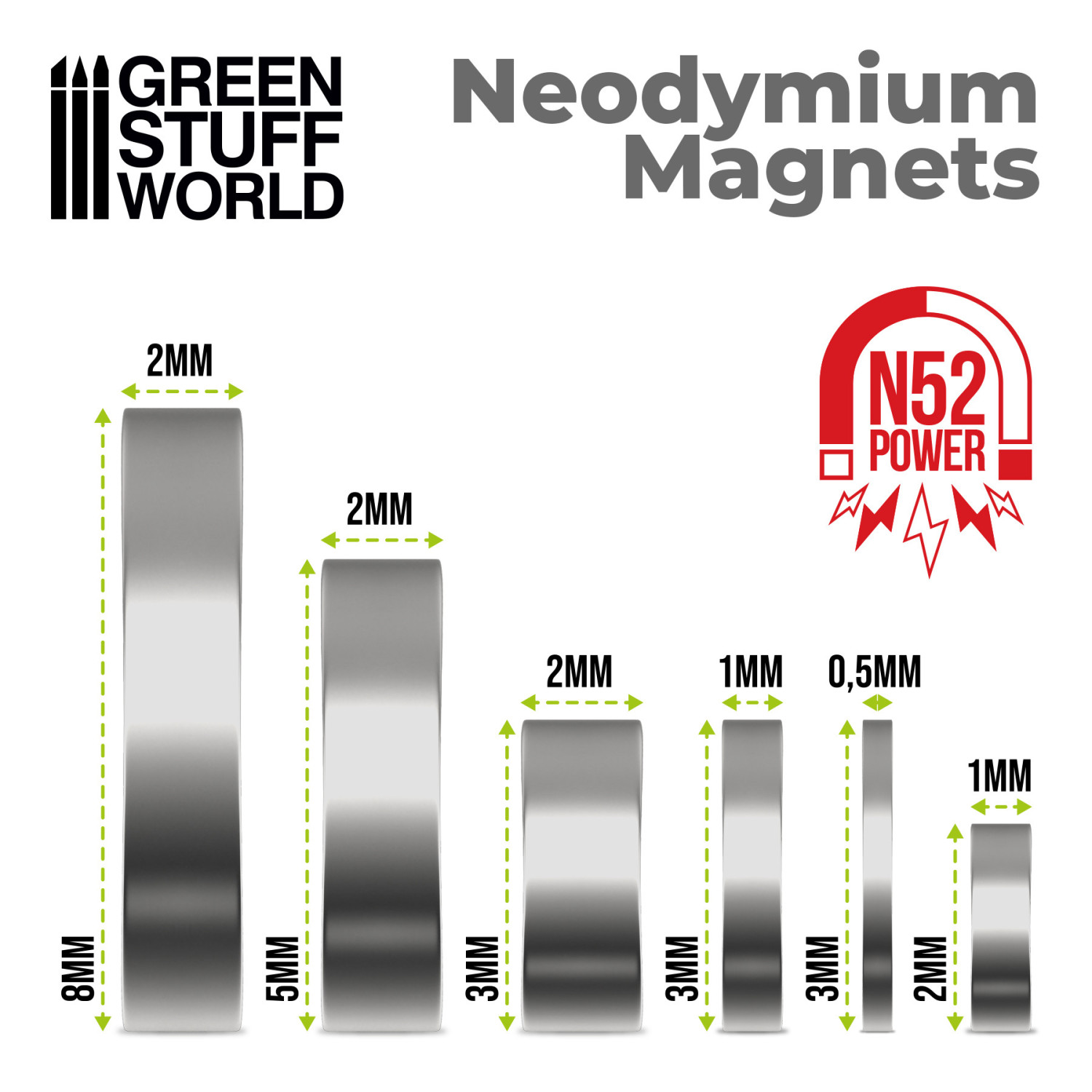 100x Quadermagnete 3x3x2mm N52 Sehr Stark Neodym Magnet Mini Super Magnet Klein