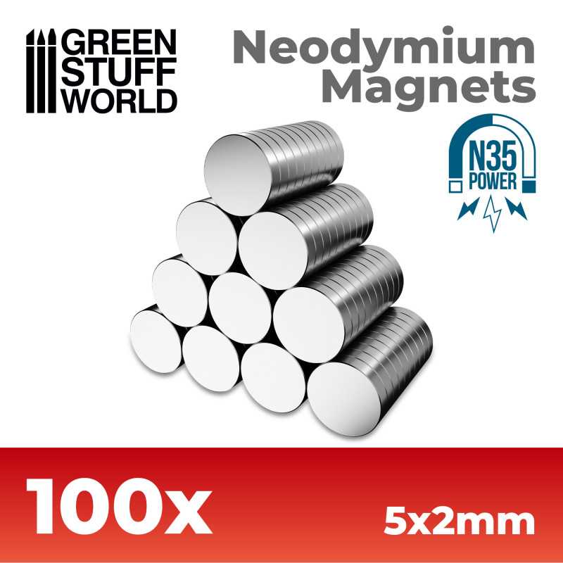 Magneti Neodimio 5x2mm - 100 unità (N35) | Magneti N35