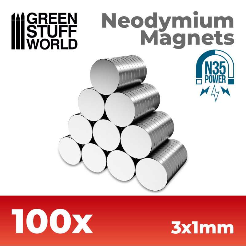Neodymium Magnets 3x1mm - 100 units (N35) | Magnets N35 Neodymium Magnets 3x1mm - 100 units (N35) | Magnets N35