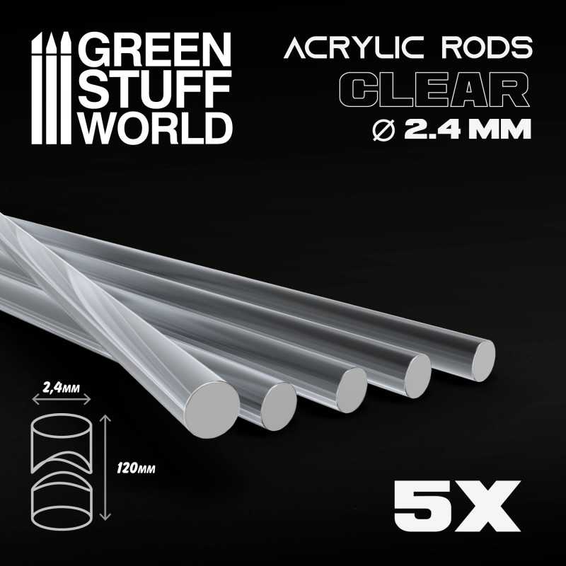 Acrylic Rods - Round 2.4 mm CLEAR