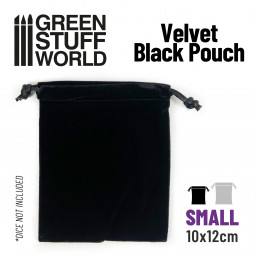 SMALL Velvet Black Pouch with Drawstrings