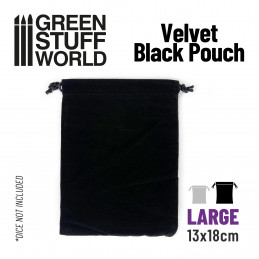 Grand Pochette en Velours - Noir - 13x18cm