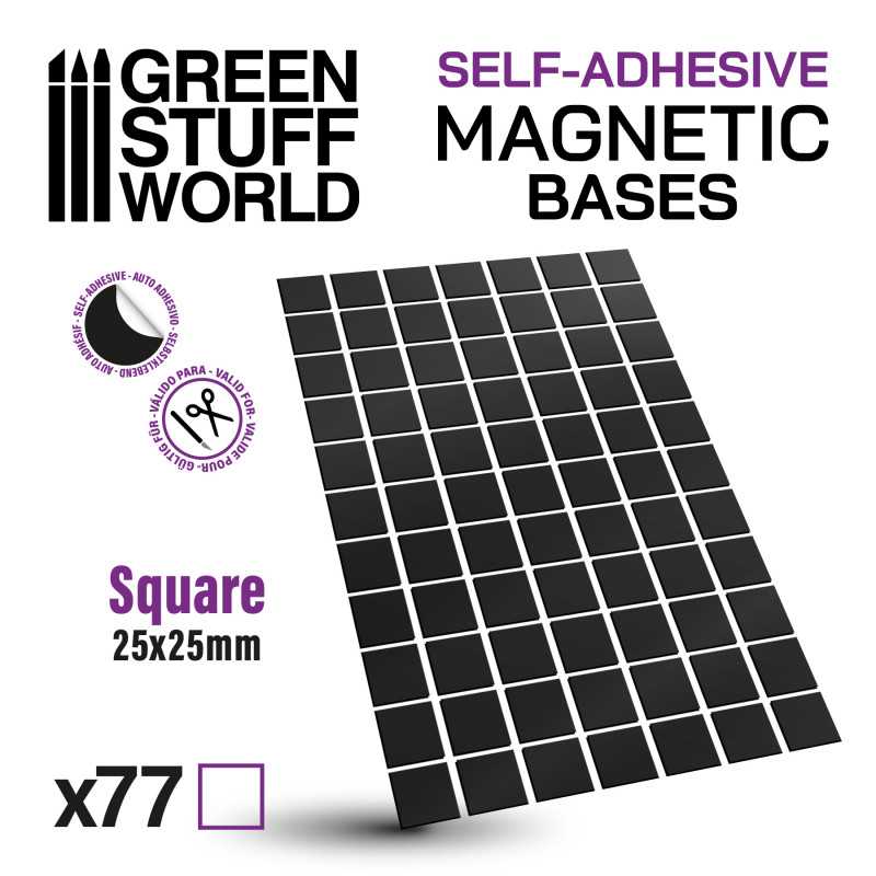 Square Magnetic Sheet SELF-ADHESIVE - 25x25mm | Magnetic Foil Stickers