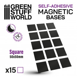 Vorgeschnittene Magnetfolie - Quadrate 50x50mm | Magnetische selbstklebende aufkleber
