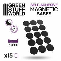 Round Magnetic Sheet SELF-ADHESIVE - 50mm | Magnetic Foil Stickers