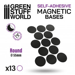 Round Magnetic Sheet SELF-ADHESIVE - 55mm | Magnetic Foil Stickers