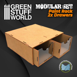 Cajonera modular 2 cajones madera DM Organizadores de madera DM