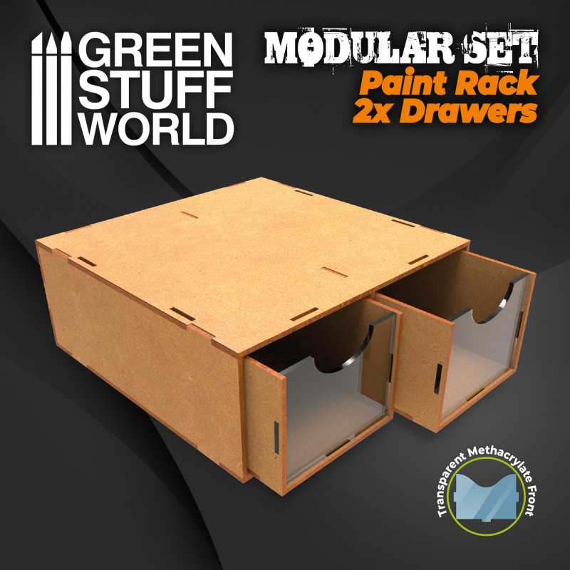 Cajonera modular 2 cajones madera DM Organizadores de madera DM