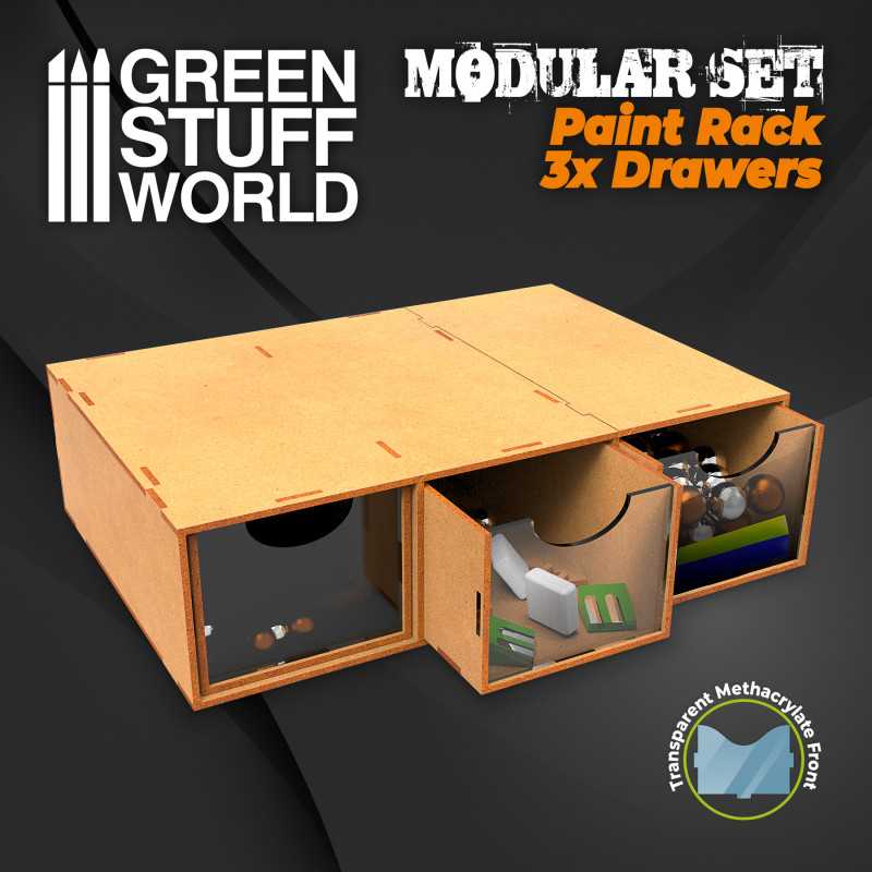 Cajonera modular 3 cajones madera DM Organizadores de madera DM
