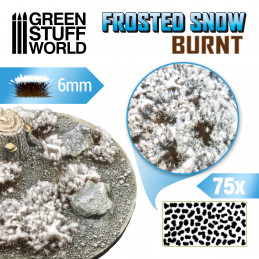 Shrubs TUFTS - 6mm FROSTED SNOW - BURNT | Frosted Snow Tufts