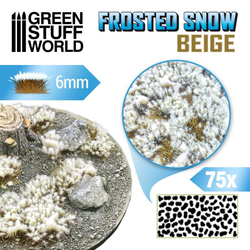 Touffes de Buissons - 6mm - Neige - BEIGE | Touffes gelés