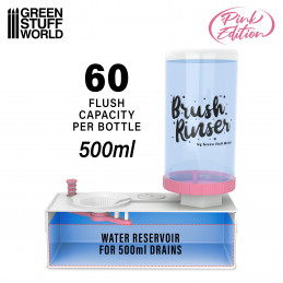 Bouteille Brush Rinser 500ml - Rosa | Nettoyant Pinceaux Peinture