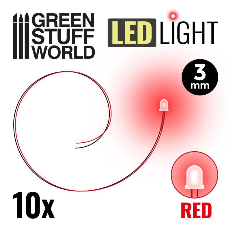 Luces LED ROJAS - 3mm Luces LED 3mm