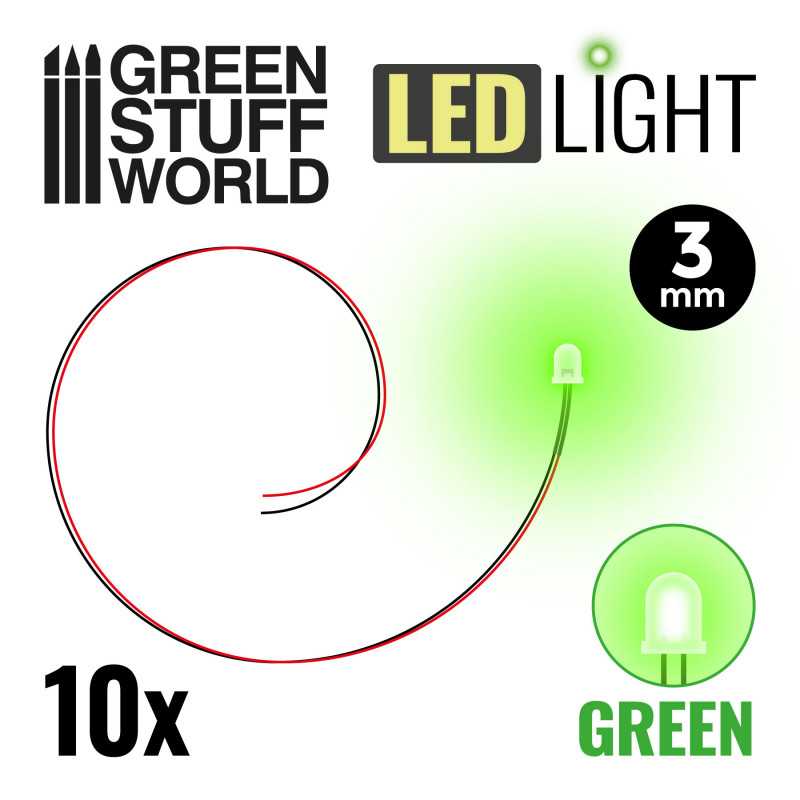 Grüne LED-Leuchten - 3mm | LED-Leuchten 3mm