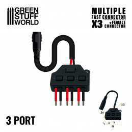 Conector Rapido x3 salidas + Cable JACK Electronica para Maquetas