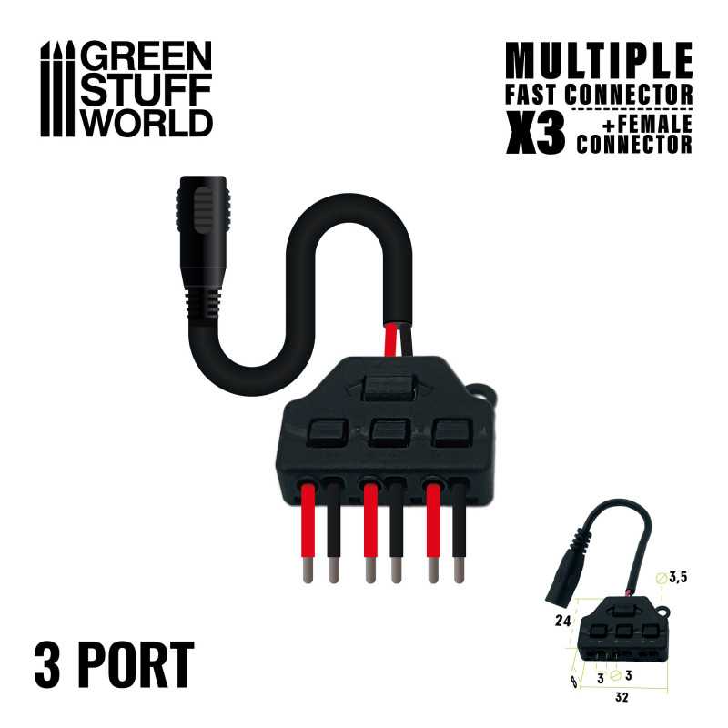 Multiple Fast-Anschluss (x3) + Klinkenbuchse | Hobby-Elektronik Multiple Fast-Anschluss (x3) + Klinkenbuchse | Hobby-Elektronik